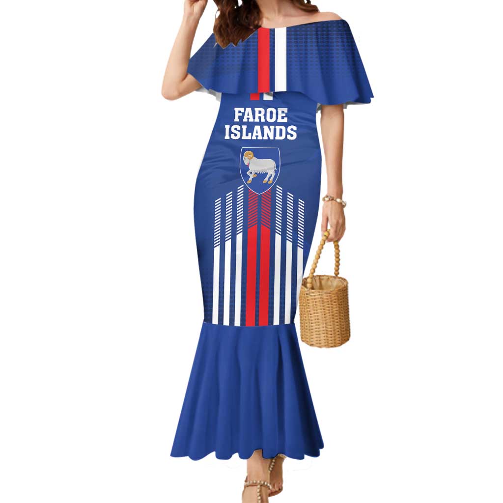 Custom Faroe Islands Football Mermaid Dress Go Champion Blue Version