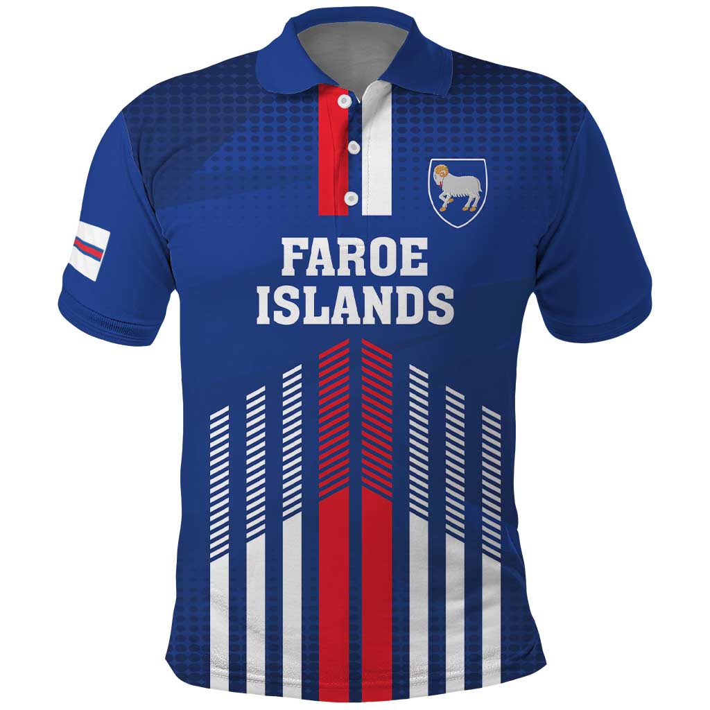 Custom Faroe Islands Football Polo Shirt Go Champion Blue Version
