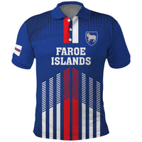 Custom Faroe Islands Football Polo Shirt Go Champion Blue Version