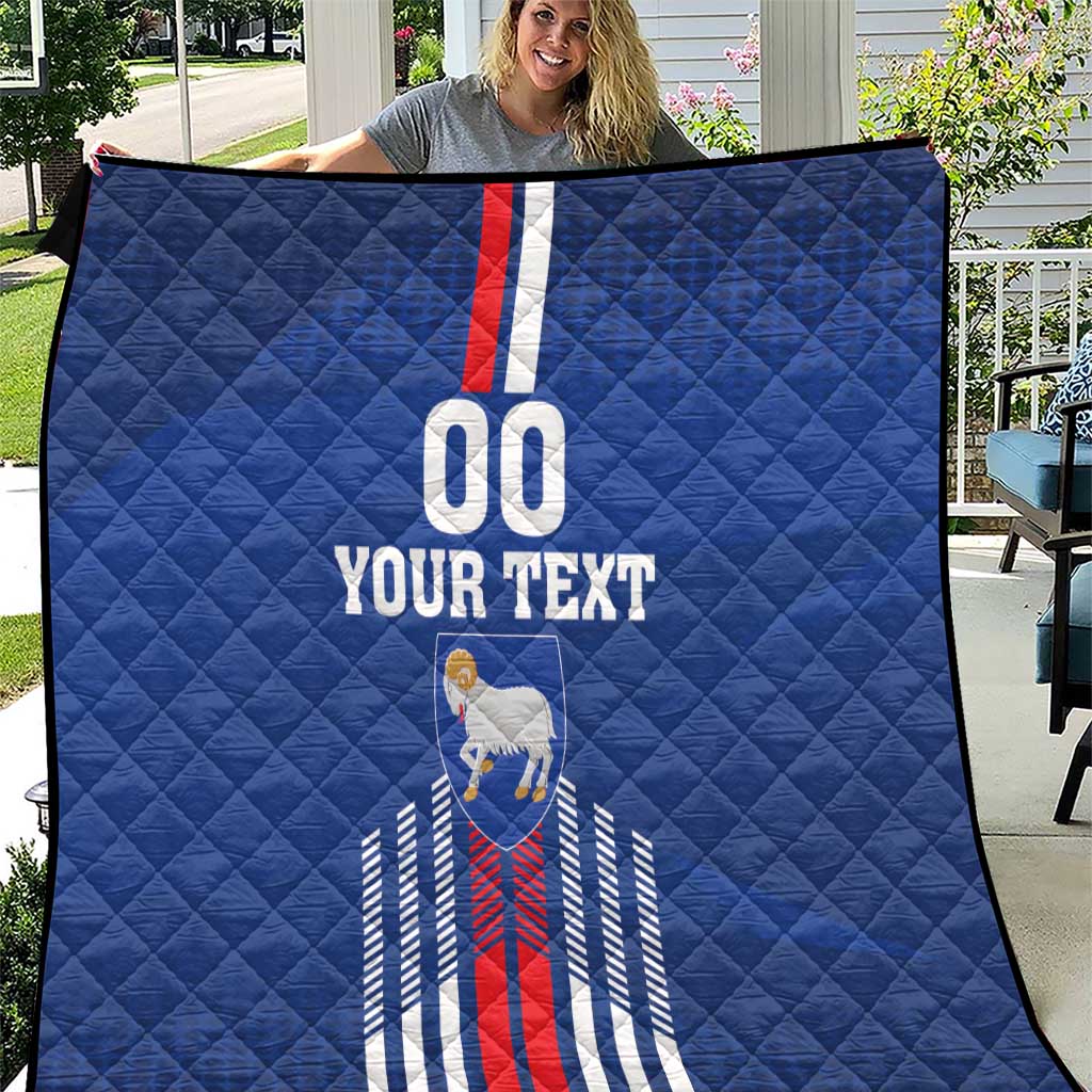 Custom Faroe Islands Football Quilt Go Champion Blue Version