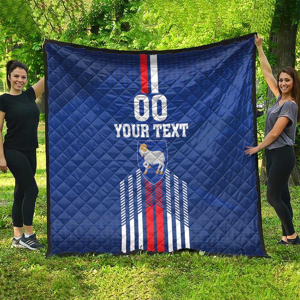 Custom Faroe Islands Football Quilt Go Champion Blue Version