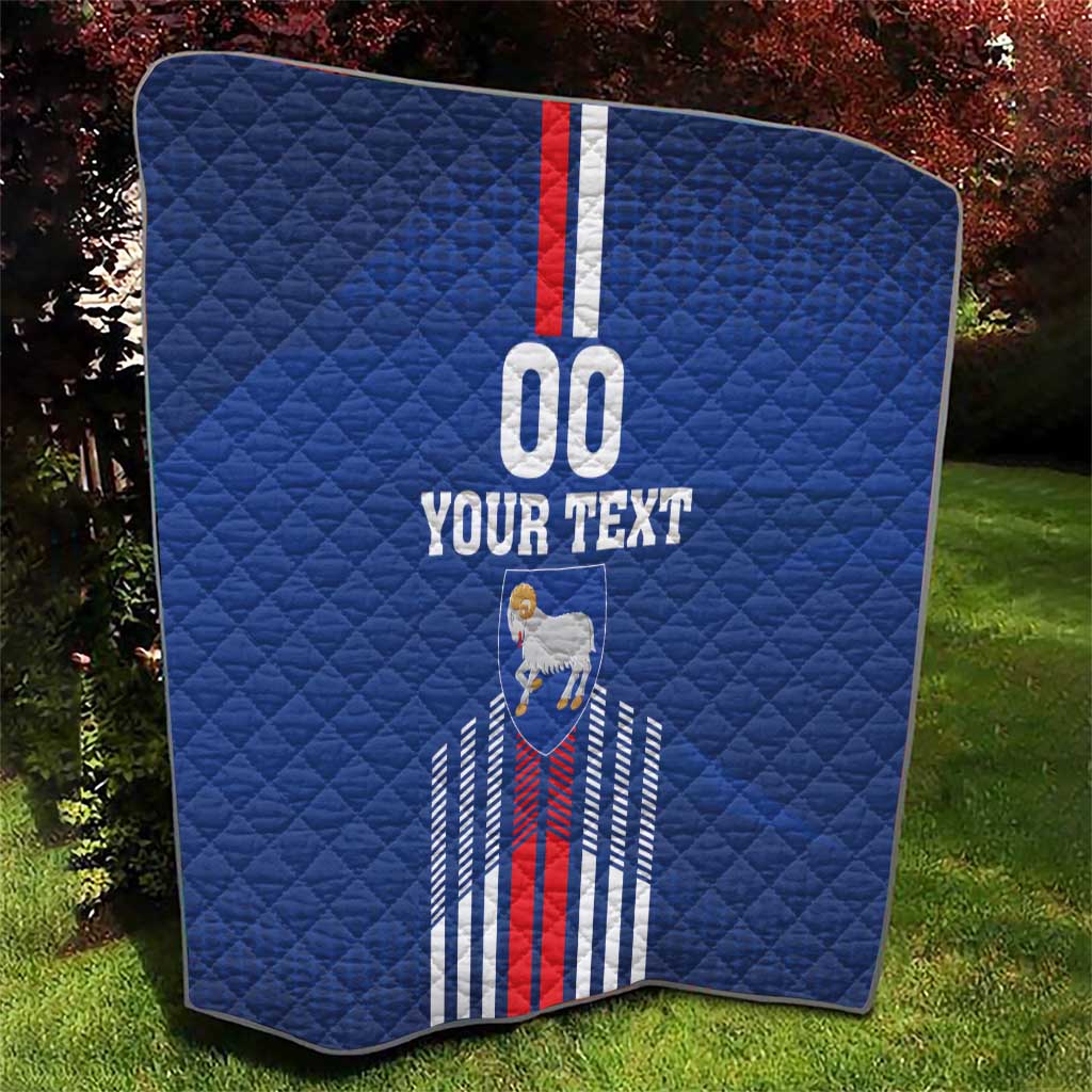 Custom Faroe Islands Football Quilt Go Champion Blue Version