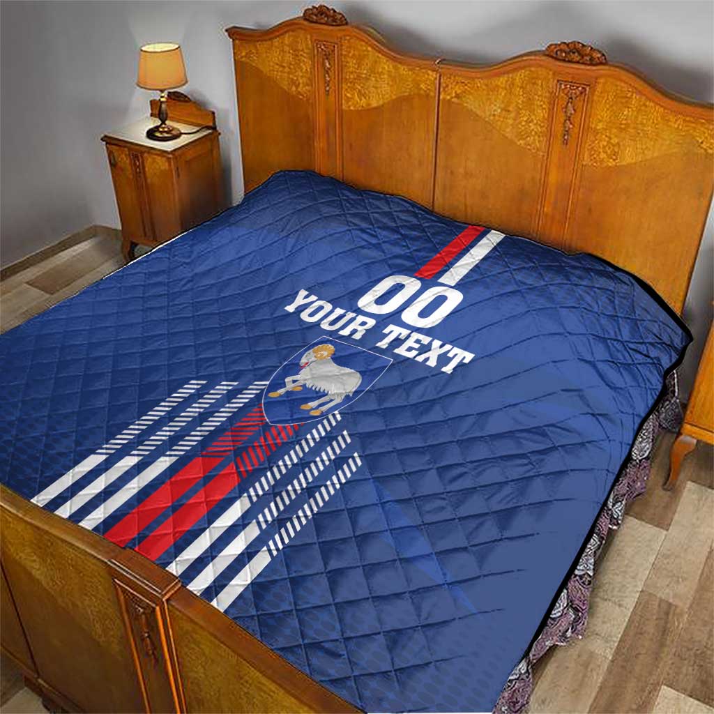 Custom Faroe Islands Football Quilt Go Champion Blue Version