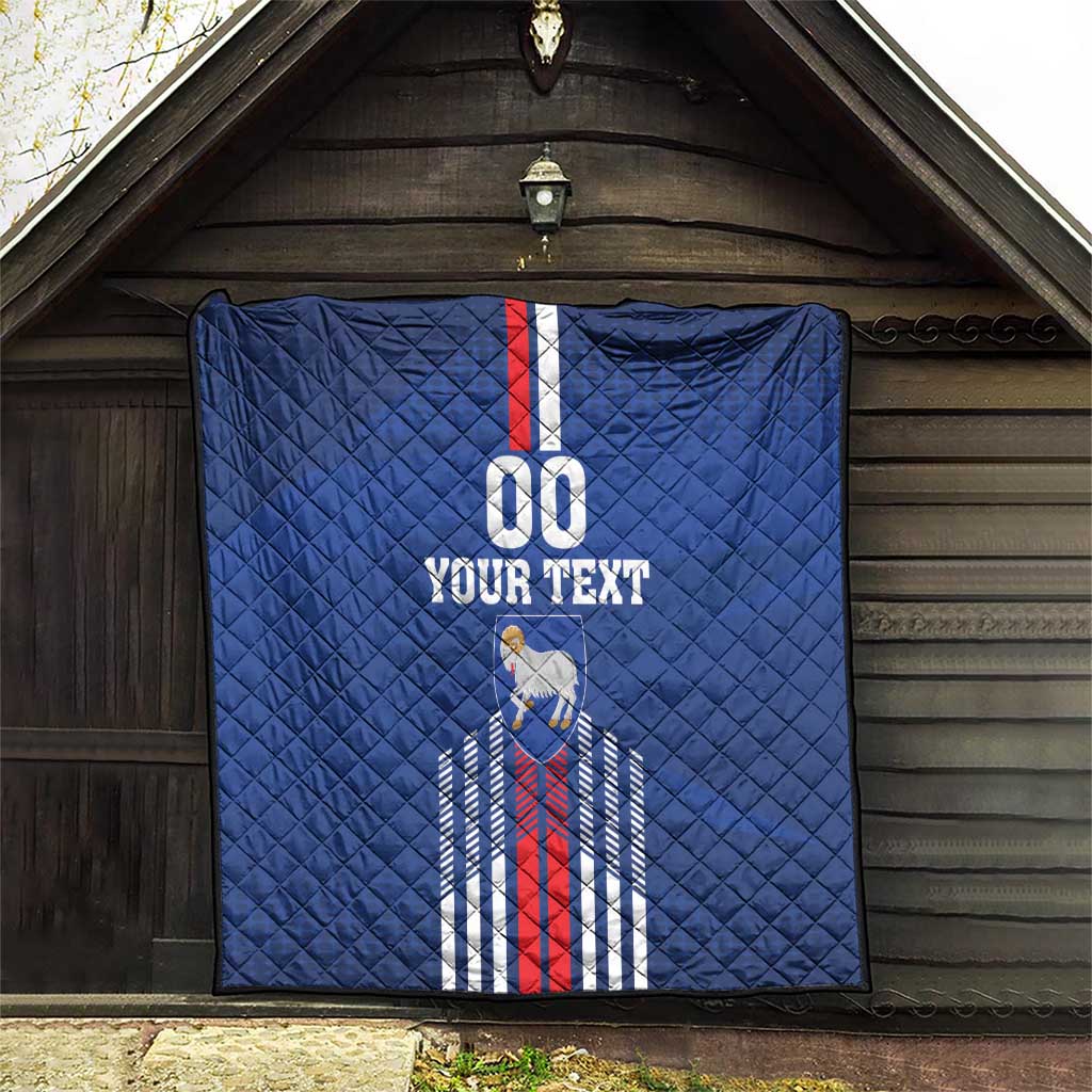 Custom Faroe Islands Football Quilt Go Champion Blue Version