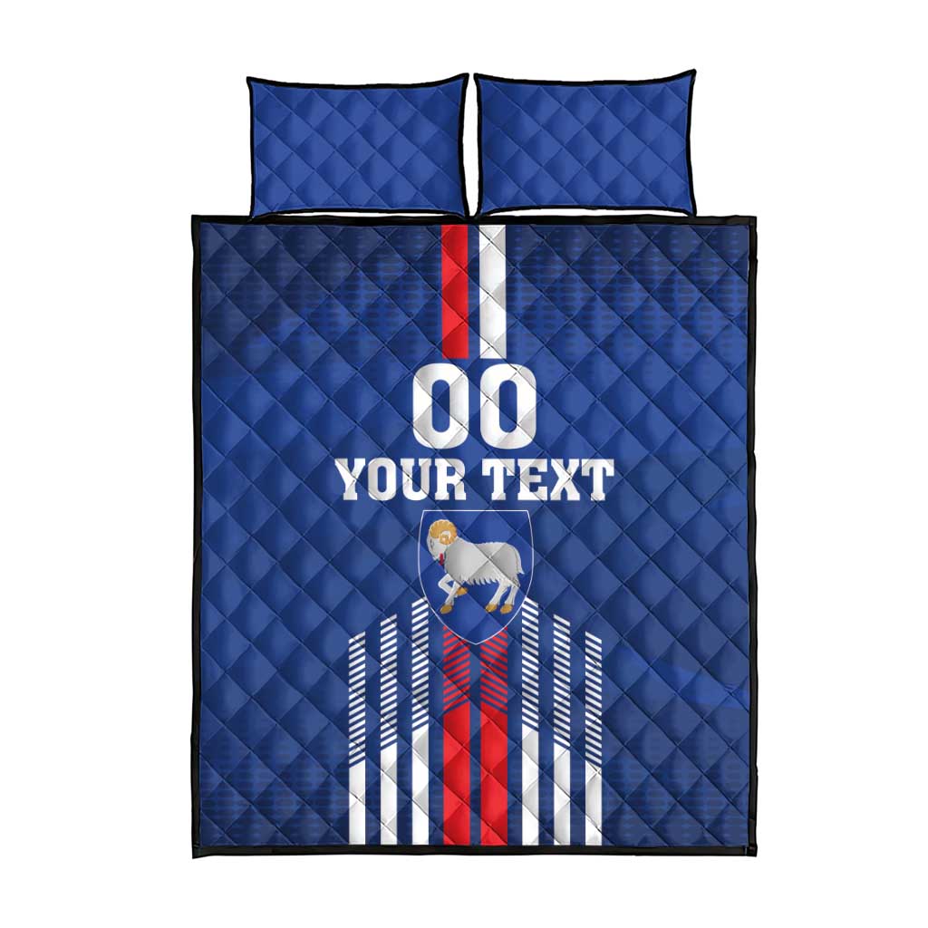 Custom Faroe Islands Football Quilt Bed Set Go Champion Blue Version