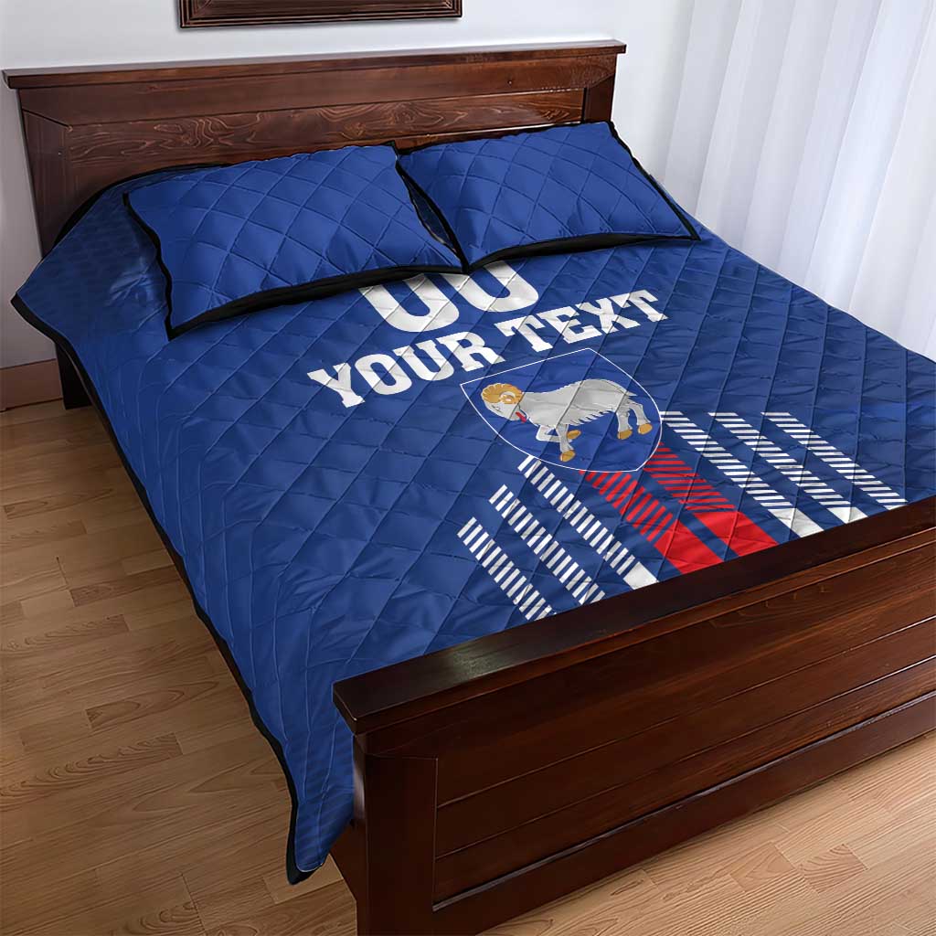 Custom Faroe Islands Football Quilt Bed Set Go Champion Blue Version