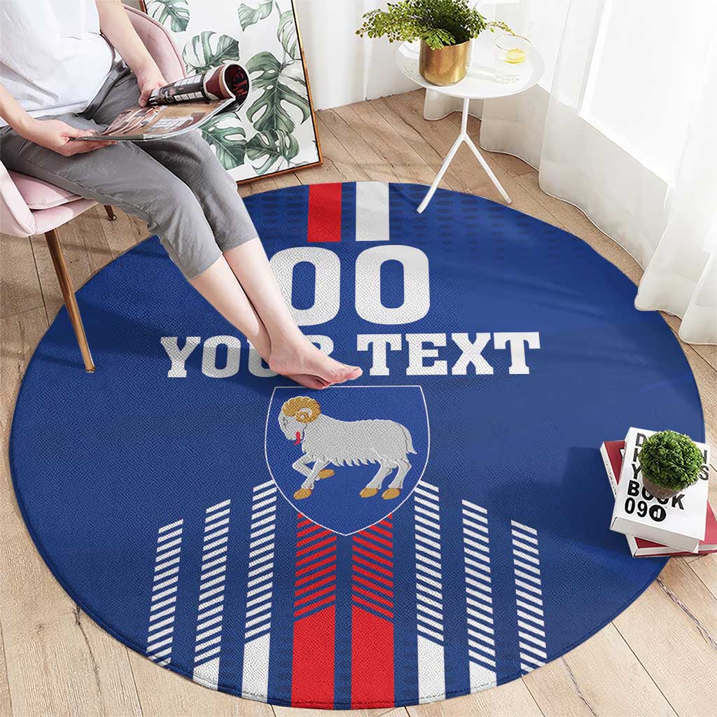 Custom Faroe Islands Football Round Carpet Go Champion Blue Version