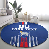 Custom Faroe Islands Football Round Carpet Go Champion Blue Version