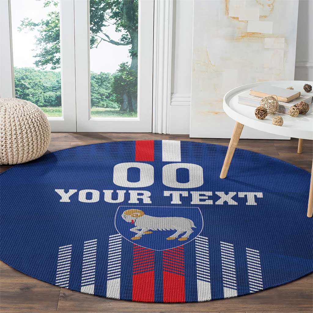 Custom Faroe Islands Football Round Carpet Go Champion Blue Version