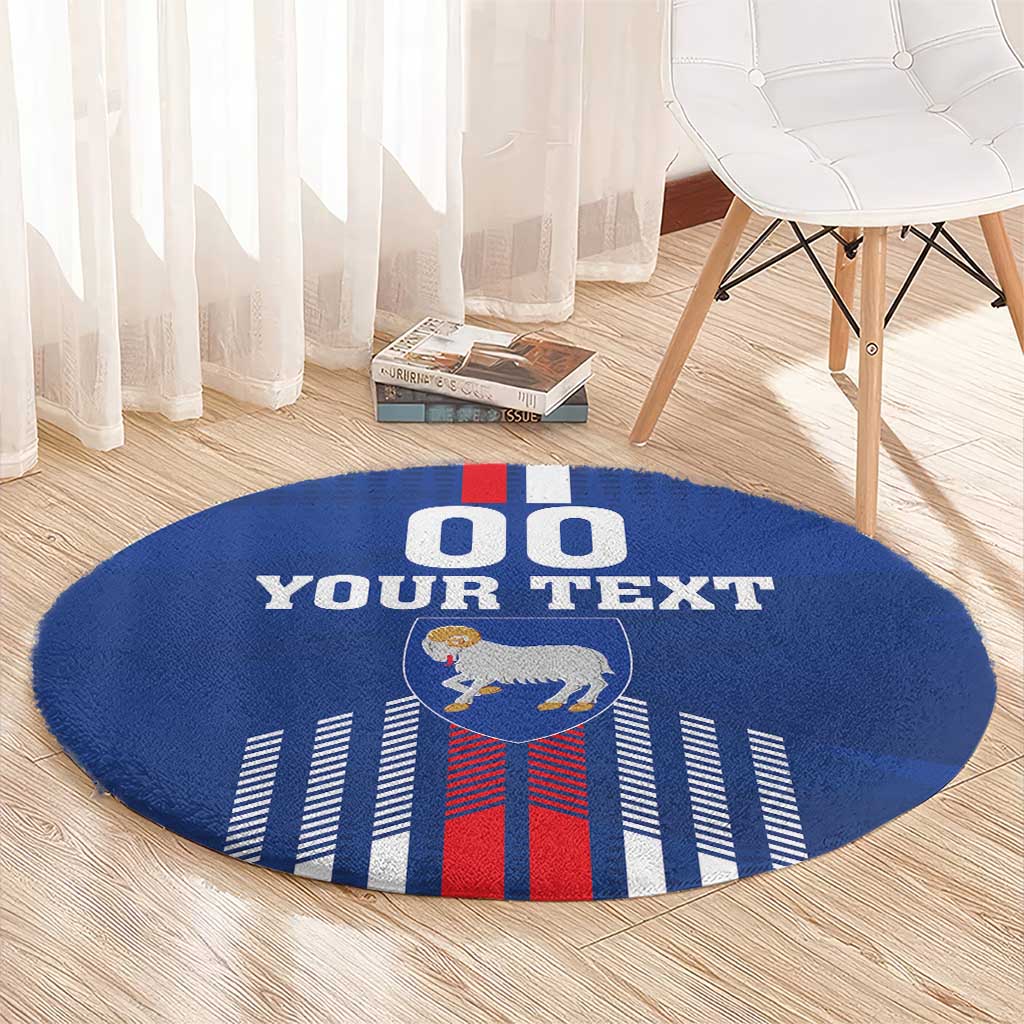 Custom Faroe Islands Football Round Carpet Go Champion Blue Version