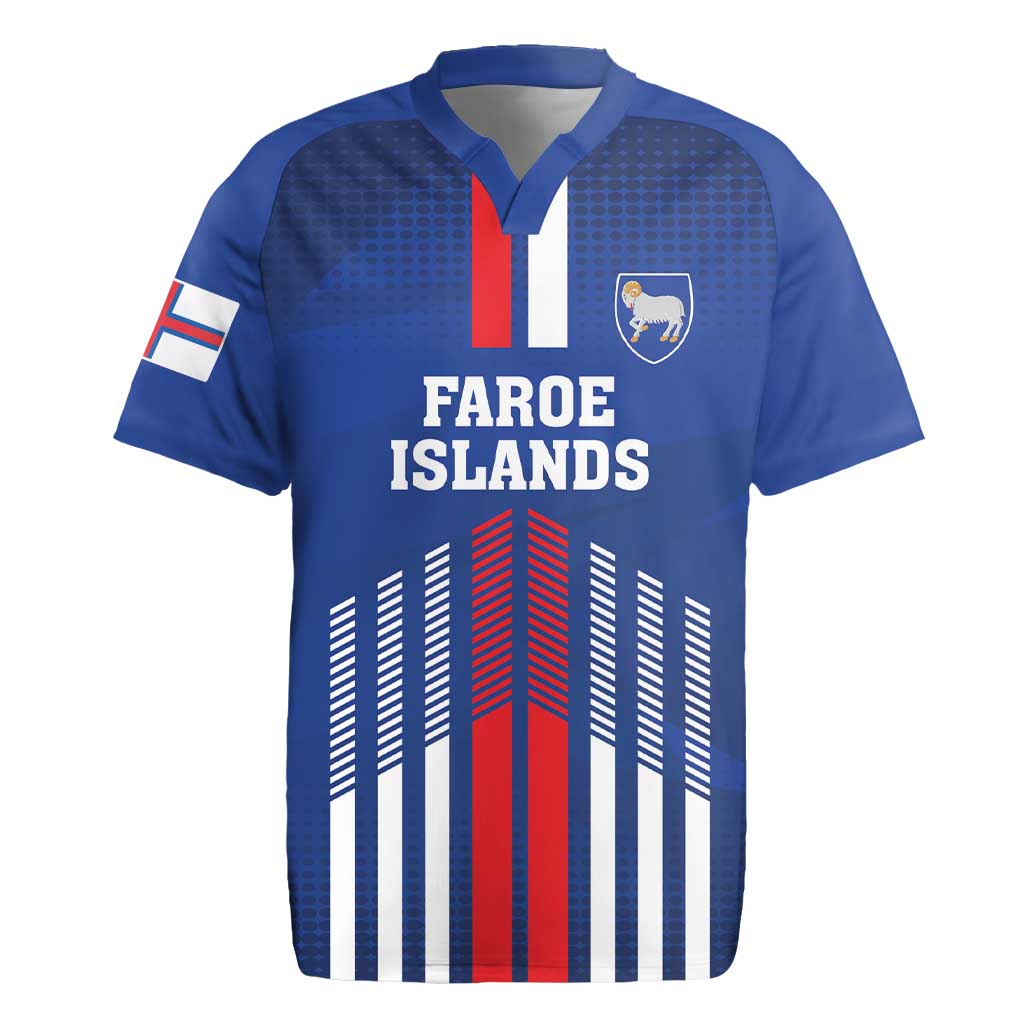 Custom Faroe Islands Football Rugby Jersey Go Champion Blue Version