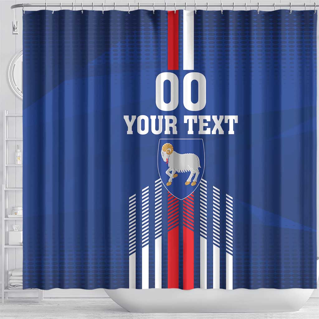 Custom Faroe Islands Football Shower Curtain Go Champion Blue Version