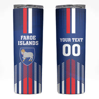 Custom Faroe Islands Football Skinny Tumbler Go Champion Blue Version