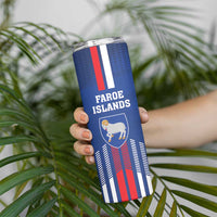Custom Faroe Islands Football Skinny Tumbler Go Champion Blue Version