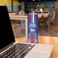 Custom Faroe Islands Football Skinny Tumbler Go Champion Blue Version