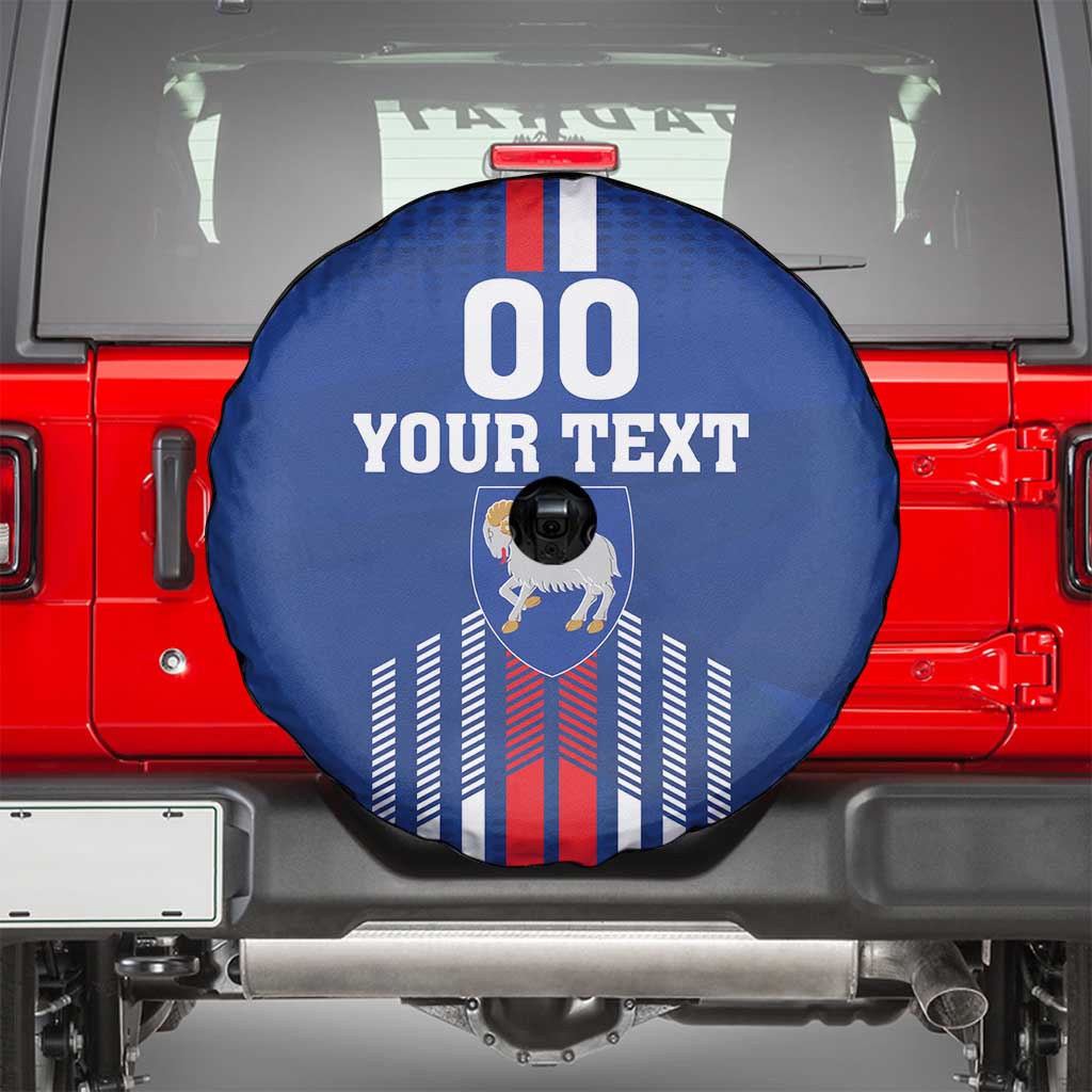 Custom Faroe Islands Football Spare Tire Cover Go Champion Blue Version