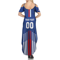 Custom Faroe Islands Football Summer Maxi Dress Go Champion Blue Version