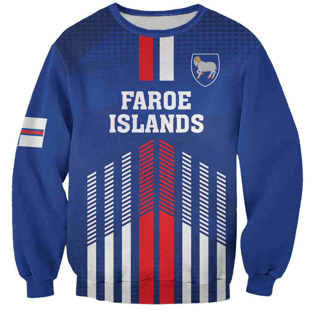 Custom Faroe Islands Football Sweatshirt Go Champion Blue Version