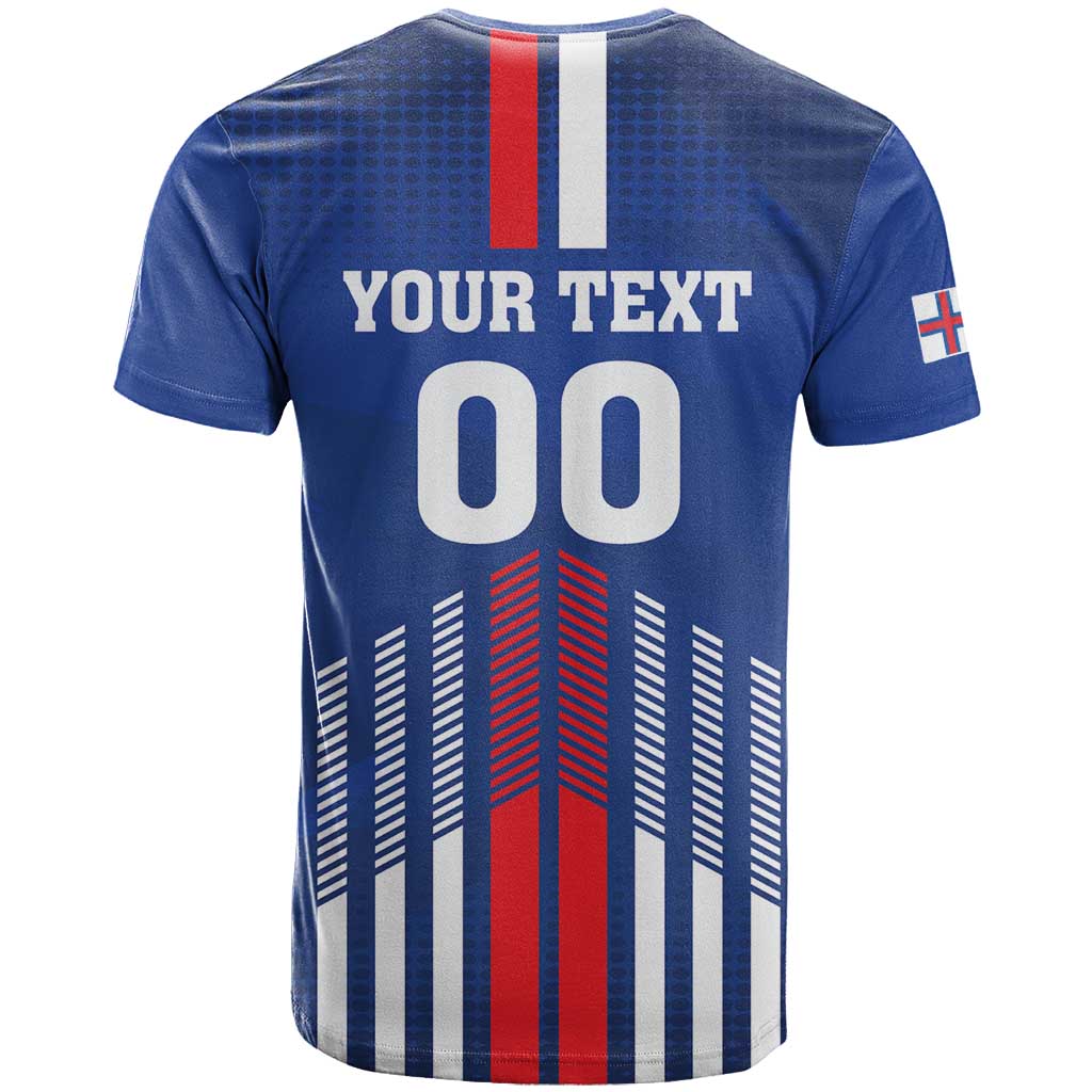 Custom Faroe Islands Football T Shirt Go Champion Blue Version