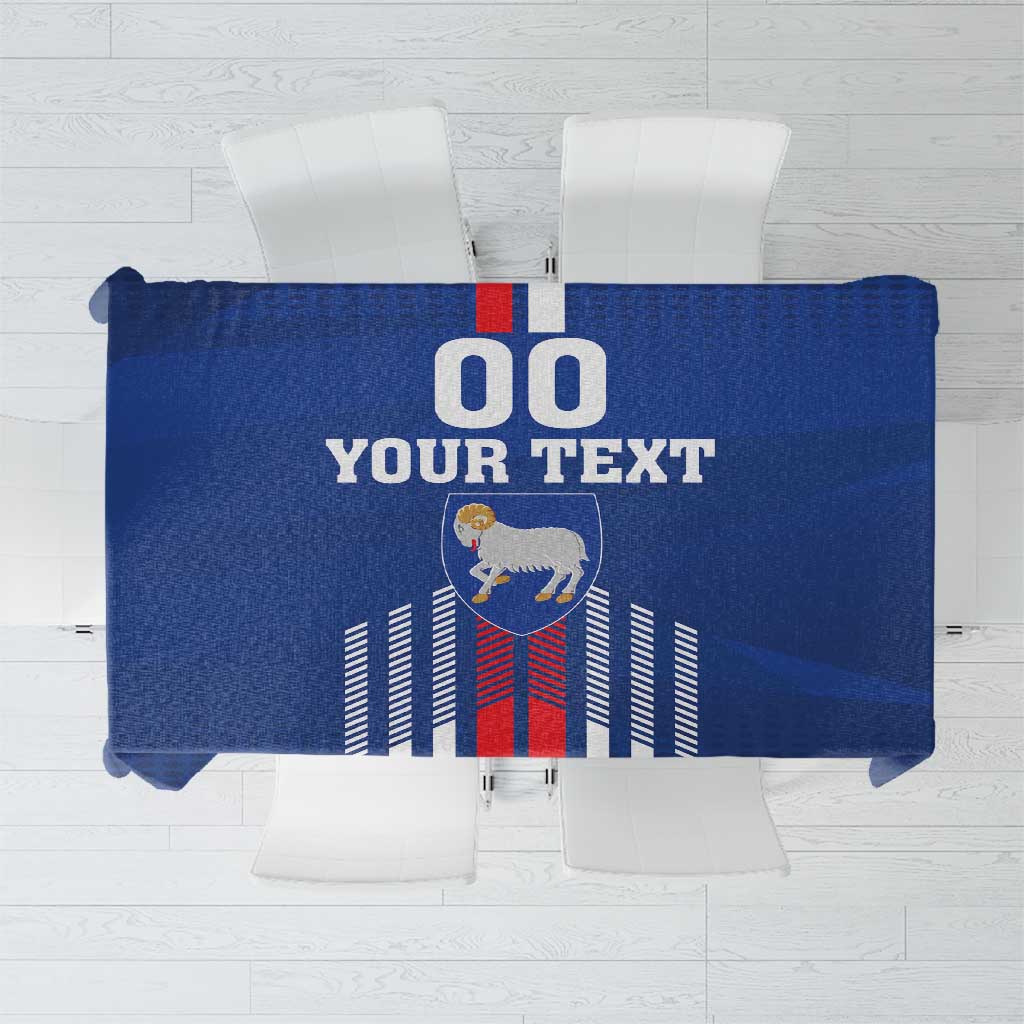 Custom Faroe Islands Football Tablecloth Go Champion Blue Version