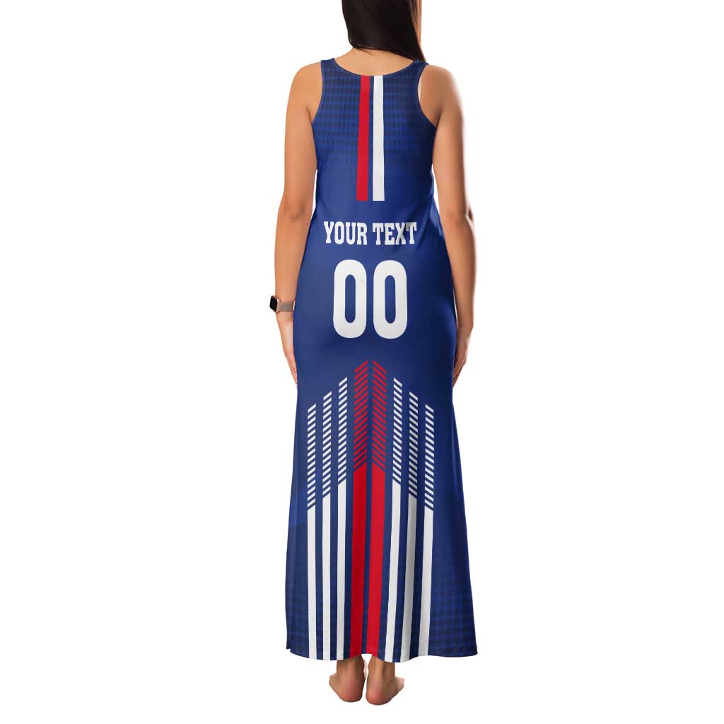 Custom Faroe Islands Football Tank Maxi Dress Go Champion Blue Version
