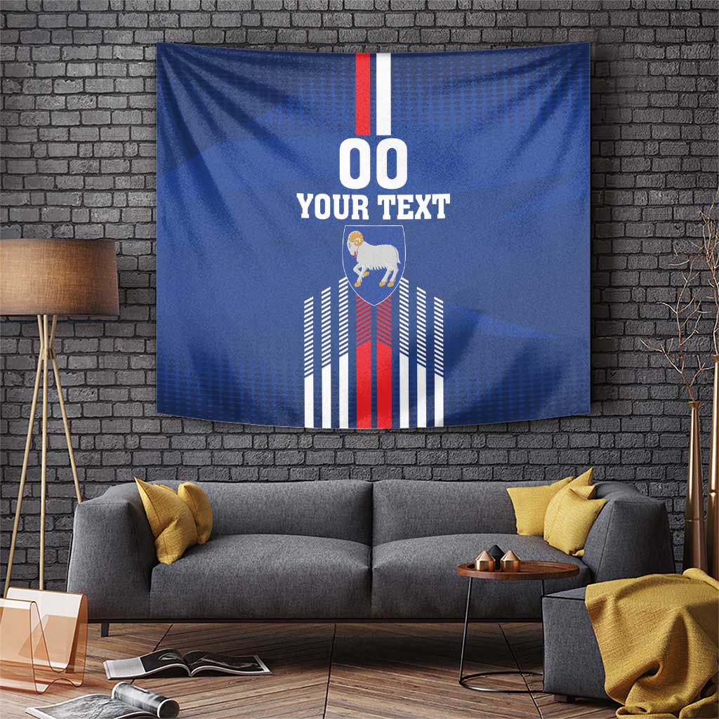 Custom Faroe Islands Football Tapestry Go Champion Blue Version