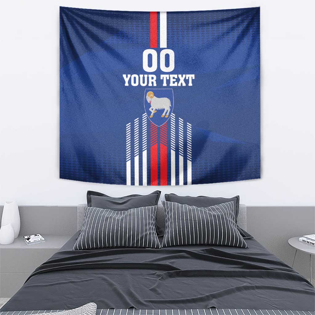 Custom Faroe Islands Football Tapestry Go Champion Blue Version