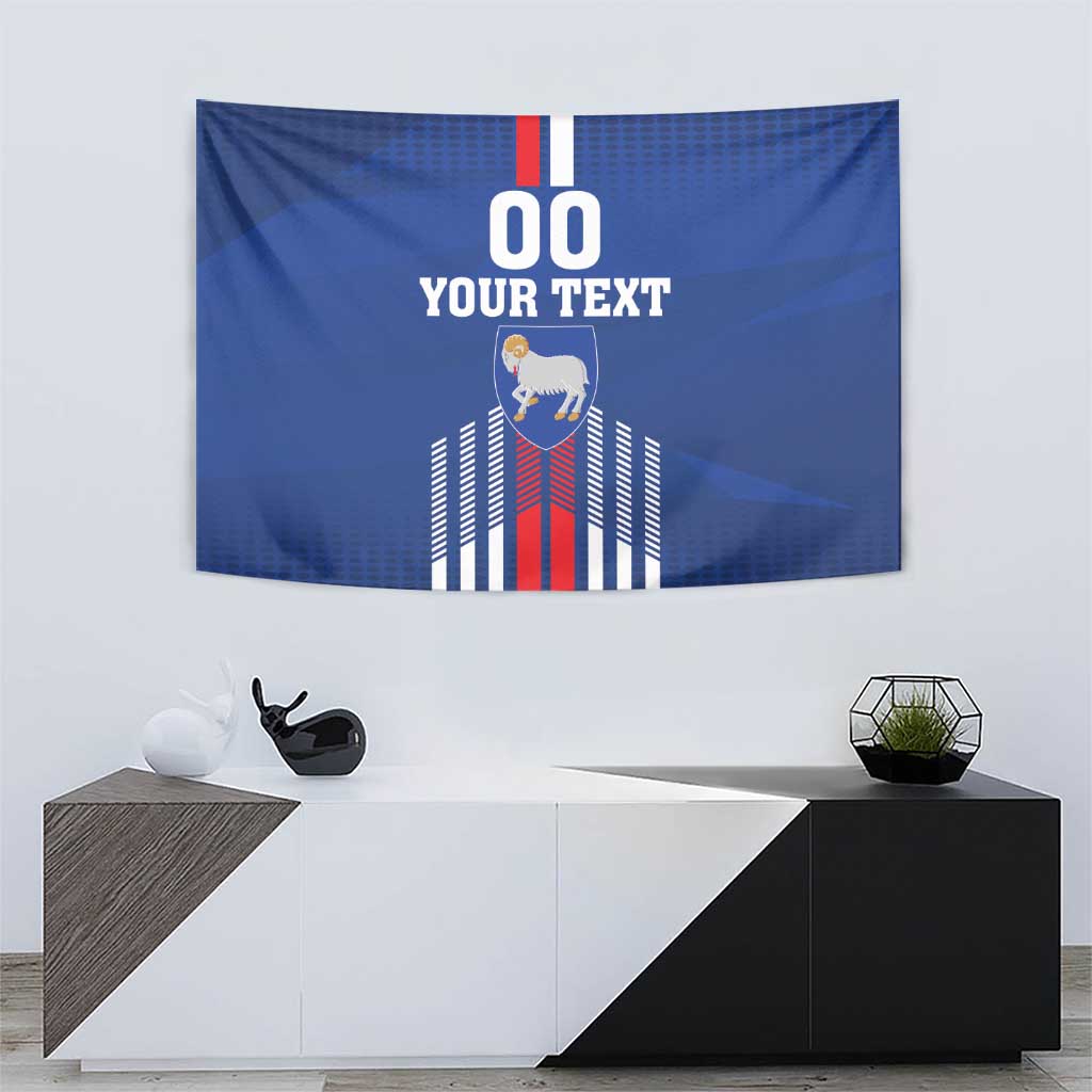 Custom Faroe Islands Football Tapestry Go Champion Blue Version