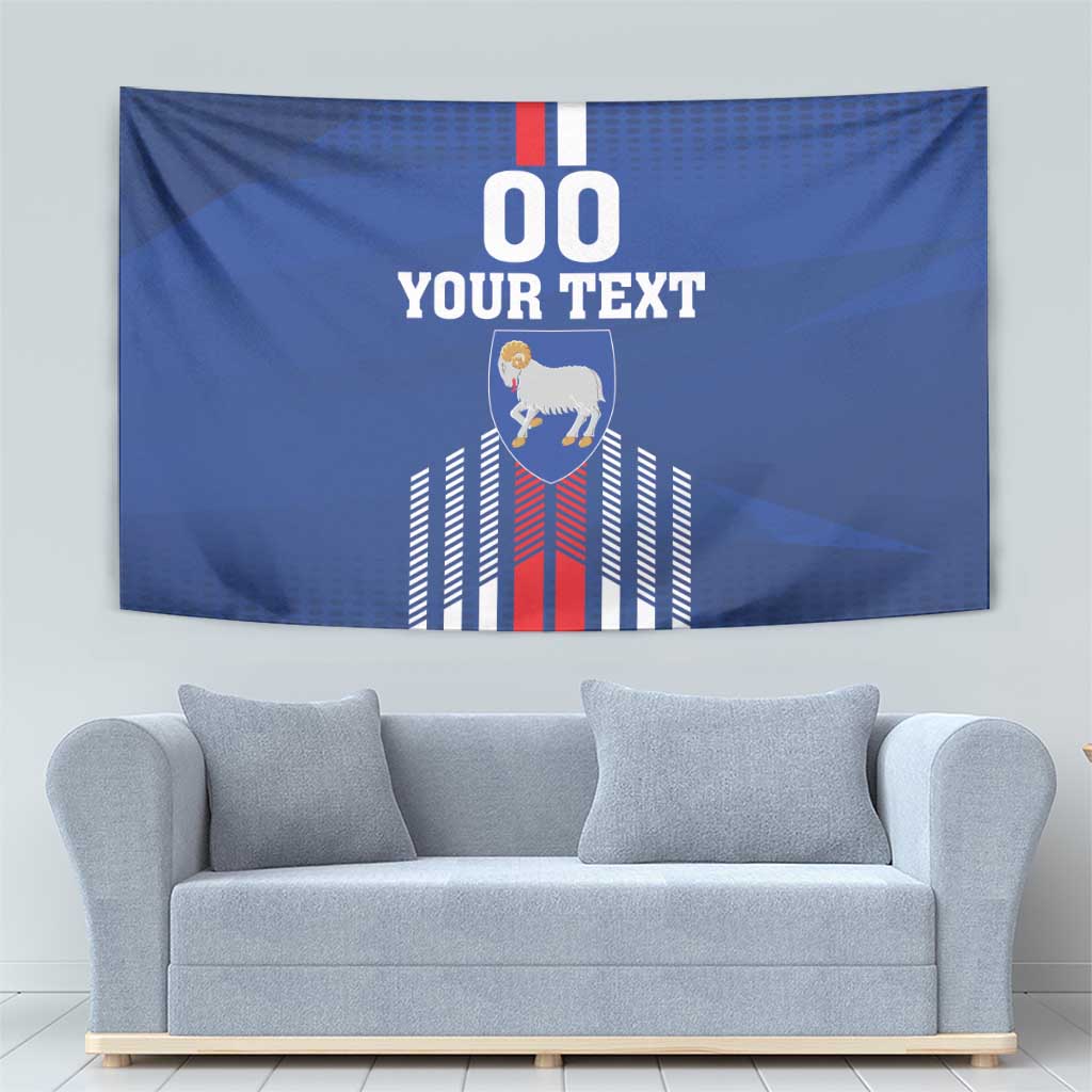 Custom Faroe Islands Football Tapestry Go Champion Blue Version