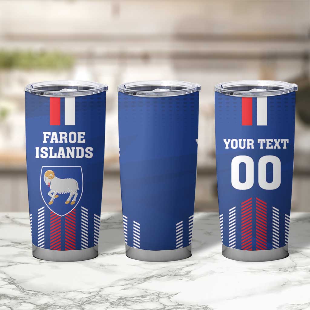 Custom Faroe Islands Football Tumbler Cup Go Champion Blue Version