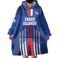 Custom Faroe Islands Football Wearable Blanket Hoodie Go Champion Blue Version