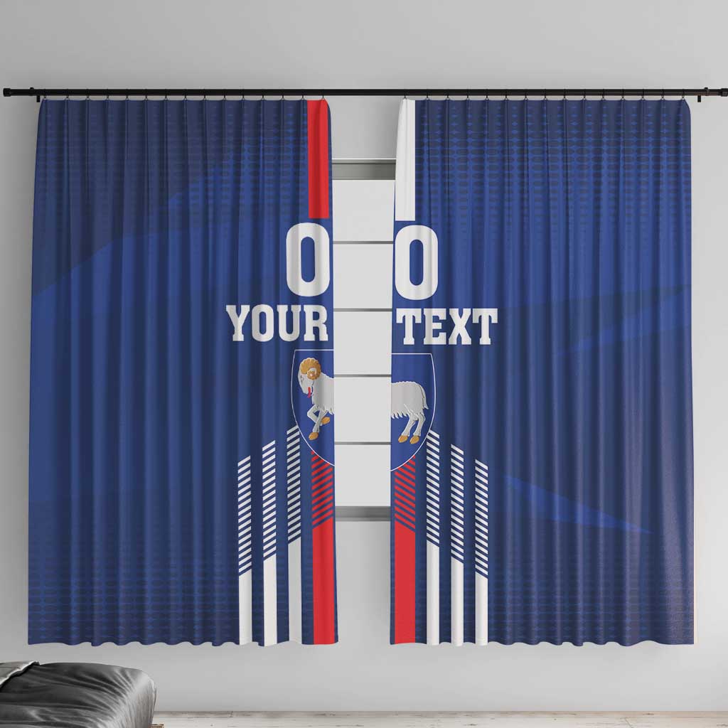Custom Faroe Islands Football Window Curtain Go Champion Blue Version