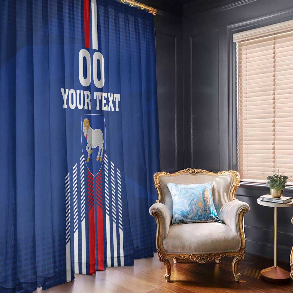 Custom Faroe Islands Football Window Curtain Go Champion Blue Version