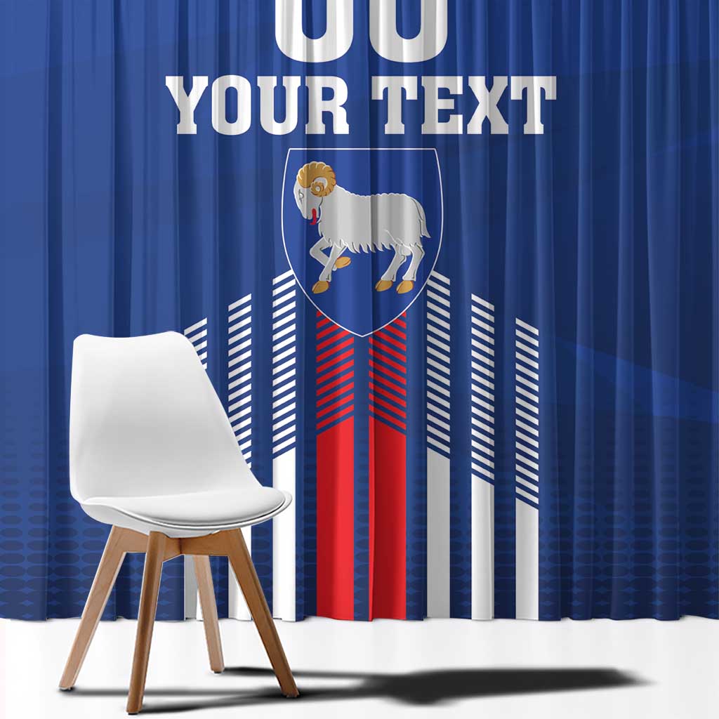 Custom Faroe Islands Football Window Curtain Go Champion Blue Version