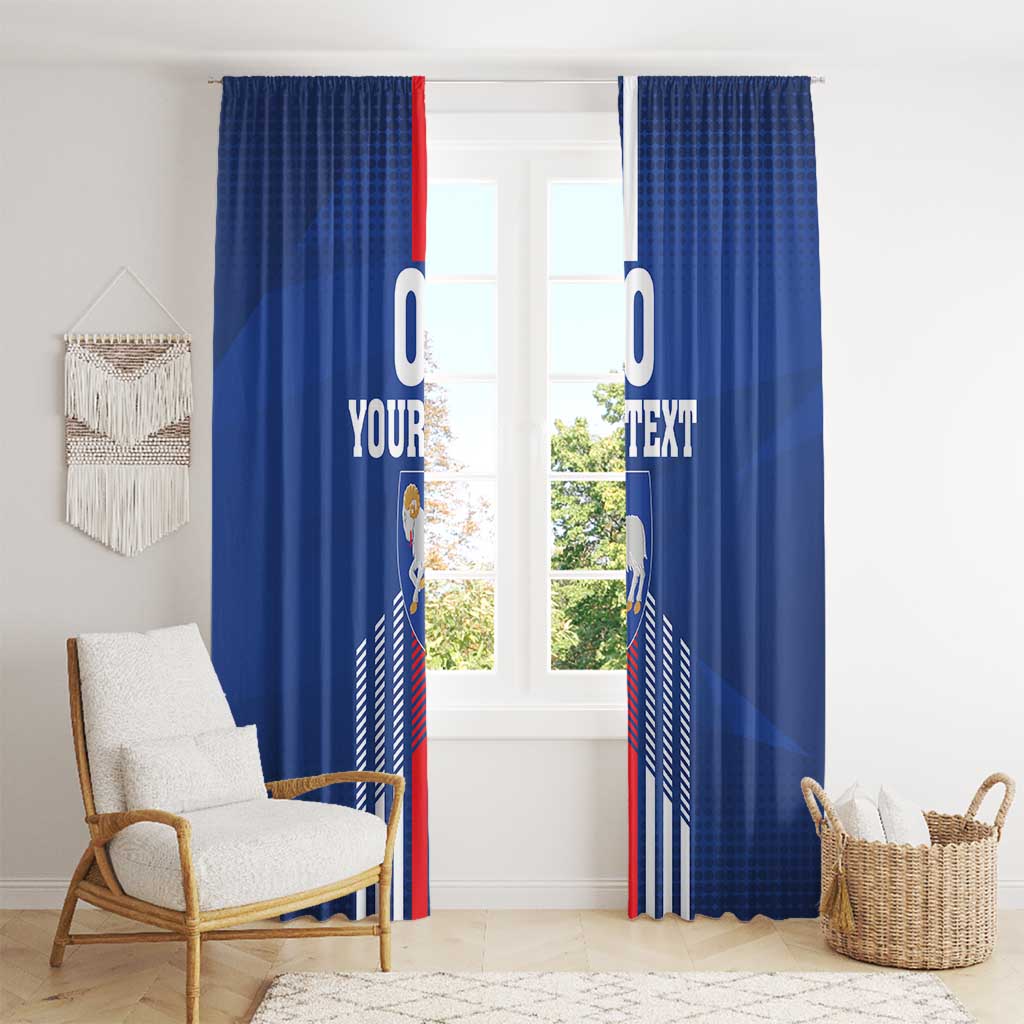 Custom Faroe Islands Football Window Curtain Go Champion Blue Version