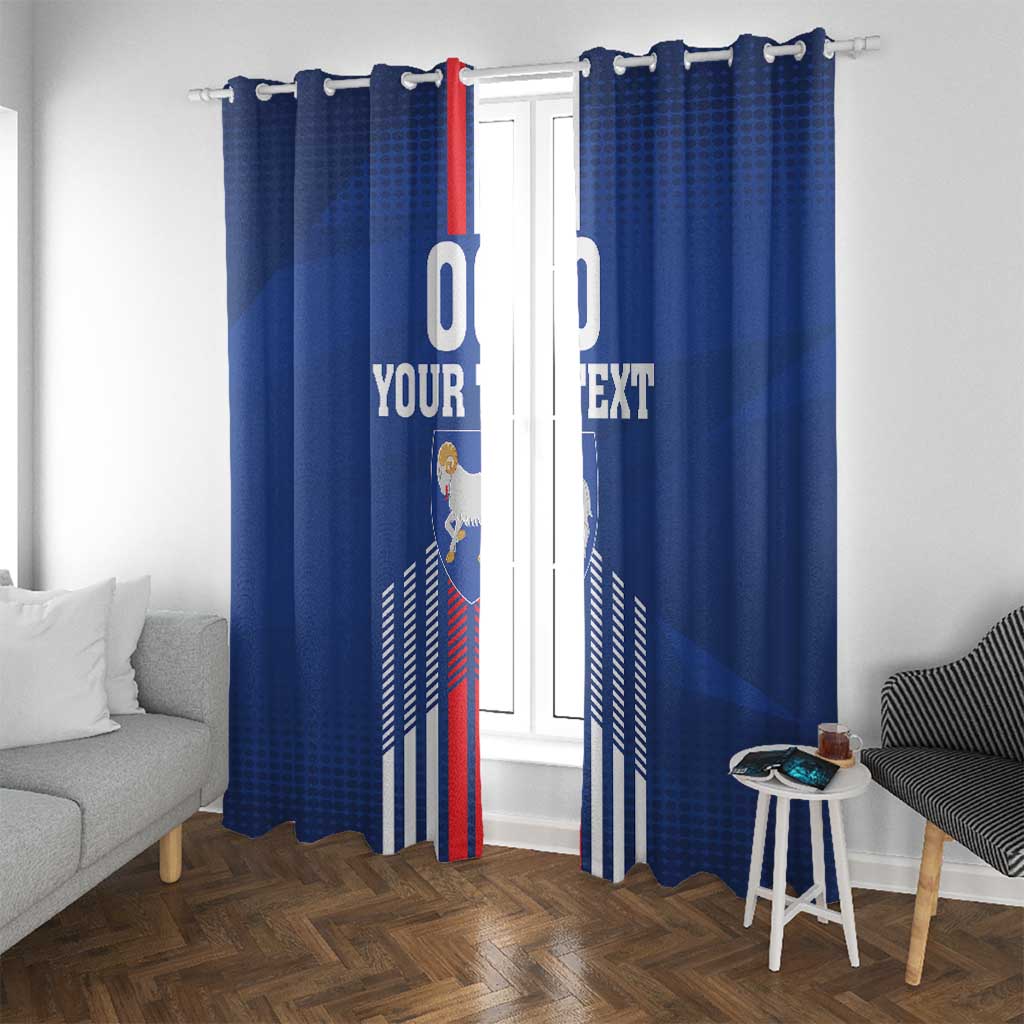 Custom Faroe Islands Football Window Curtain Go Champion Blue Version