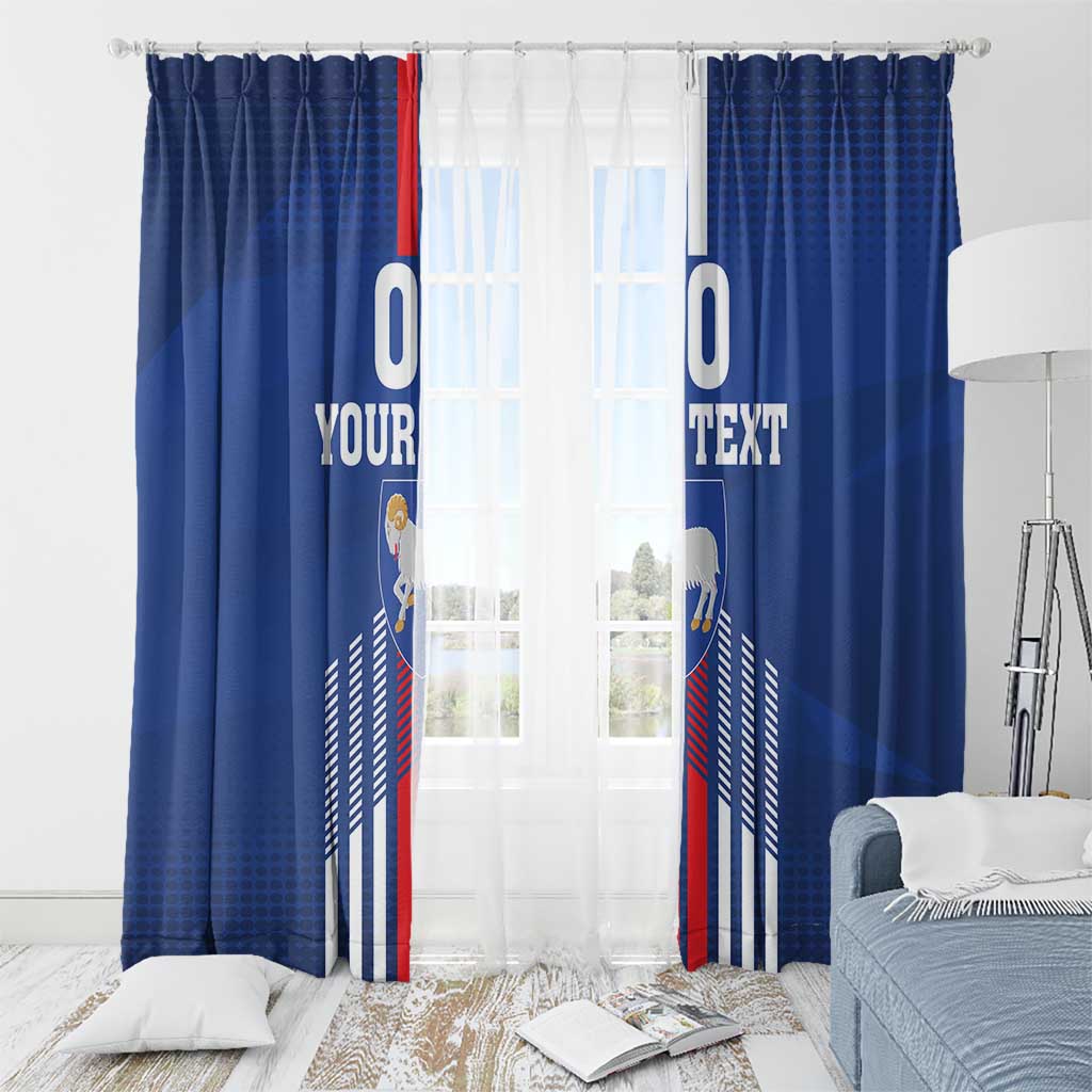 Custom Faroe Islands Football Window Curtain Go Champion Blue Version
