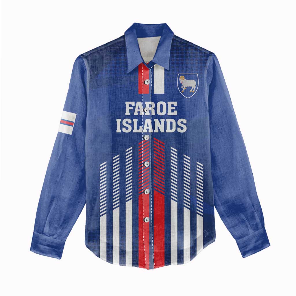 Custom Faroe Islands Football Women Casual Shirt Go Champion Blue Version