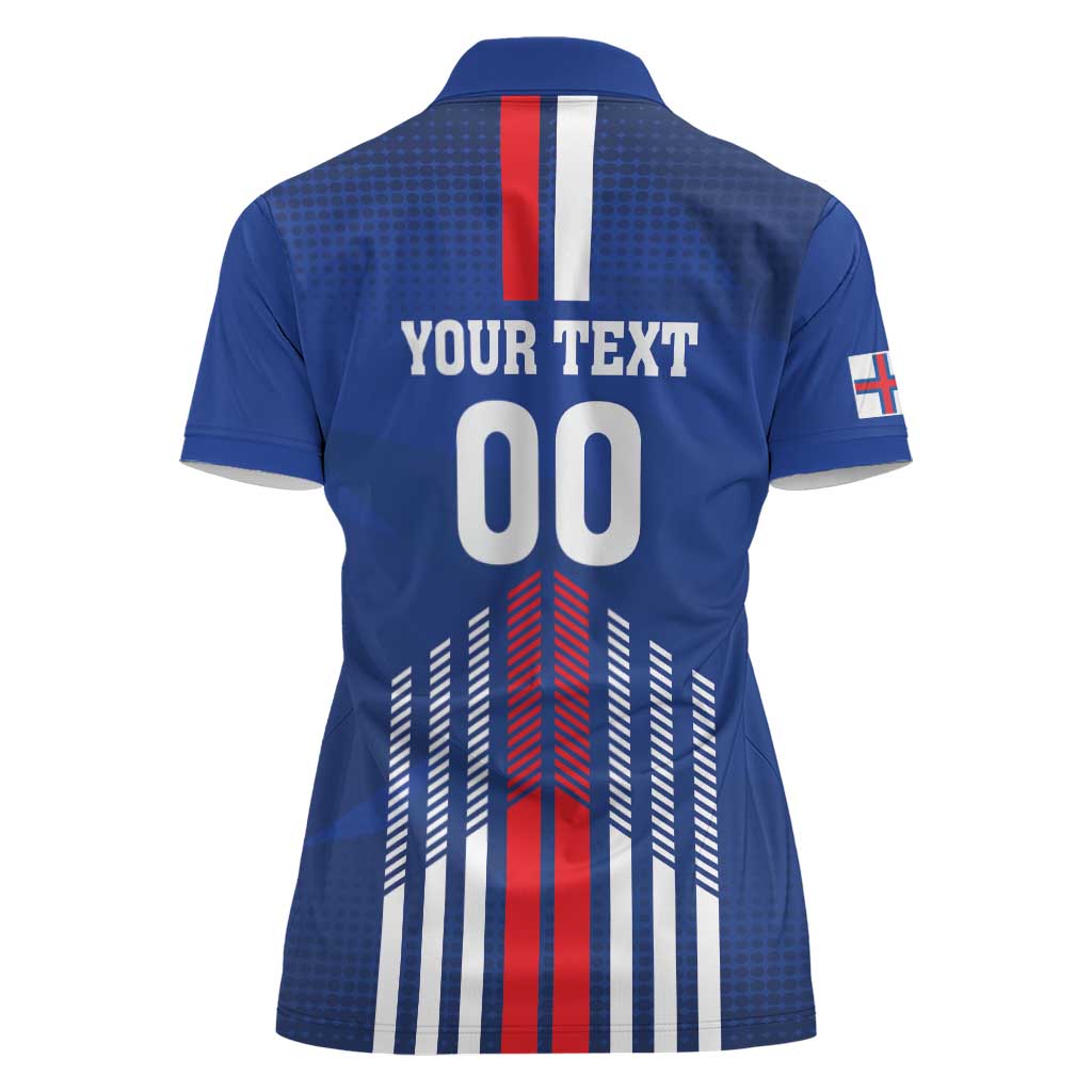 Custom Faroe Islands Football Women Polo Shirt Go Champion Blue Version