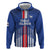 Custom Faroe Islands Football Zip Hoodie Go Champion Blue Version
