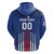 Custom Faroe Islands Football Zip Hoodie Go Champion Blue Version