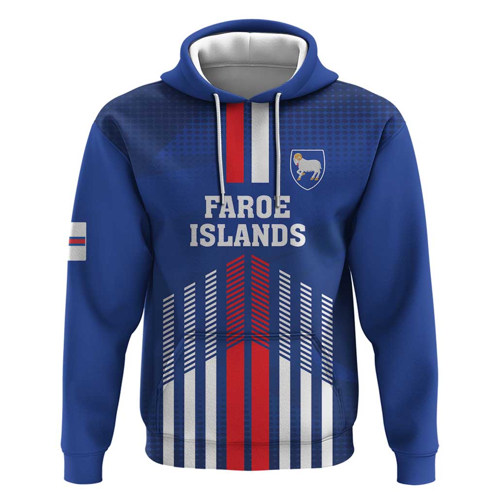 Custom Faroe Islands Football Zip Hoodie Go Champion Blue Version