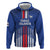 Custom Faroe Islands Football Zip Hoodie Go Champion Blue Version