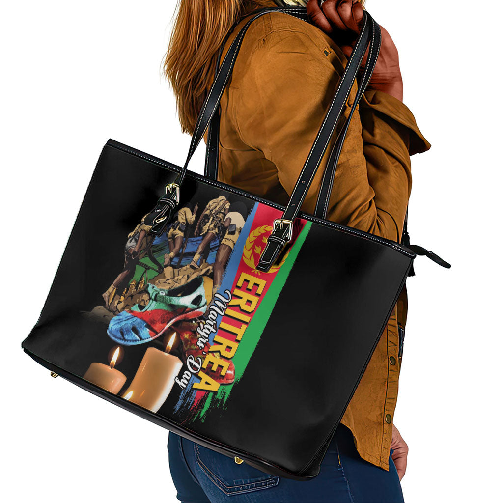 Eritrea Martyrs Day Leather Tote Bag Honoring the Fallen
