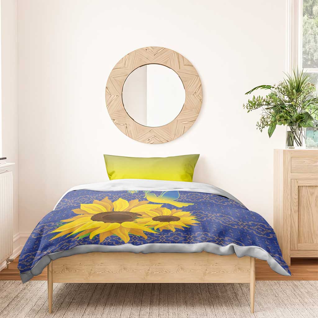 Ukraine Peace Dove Bedding Set Ukraine Sunflower With Folk Patterns - Wonder Print Shop