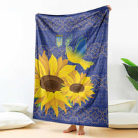 Ukraine Peace Dove Blanket Ukraine Sunflower With Folk Patterns