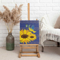 Ukraine Peace Dove Canvas Wall Art Ukraine Sunflower With Folk Patterns - Wonder Print Shop