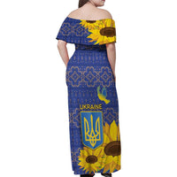Ukraine Peace Dove Family Matching Off Shoulder Maxi Dress and Hawaiian Shirt Ukraine Sunflower With Folk Patterns - Wonder Print Shop