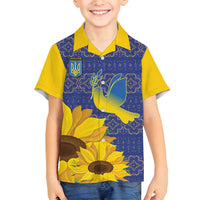 Ukraine Peace Dove Family Matching Summer Maxi Dress and Hawaiian Shirt Ukraine Sunflower With Folk Patterns - Wonder Print Shop