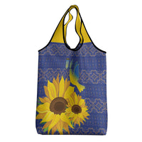 Ukraine Peace Dove Grocery Bag Ukraine Sunflower With Folk Patterns